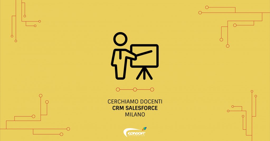 Consoftsrl's tweet image. Per la sede di #Milano cerchiamo #docente #CRMSalesforce con competenze di #sviluppo. 👨🏫
Il corso (livello base) durerà 2 settimane con inizio a metà Settembre/Ottobre.
Invia la tua #candidatura: p.chiarin@consoftinformatica.it
#lavoro #milanolavoro #offertadilavoro