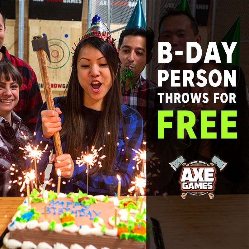 DID YOU KNOW? If it's your birthday you throw for FREE! We love  birthdays here at <a href="/axethrowgames/">Axe Games</a> and are ready to celebrate your next big day! 🎈🎉🎟️ axegames.ca #birthday #yyc #fun #axethrowgames