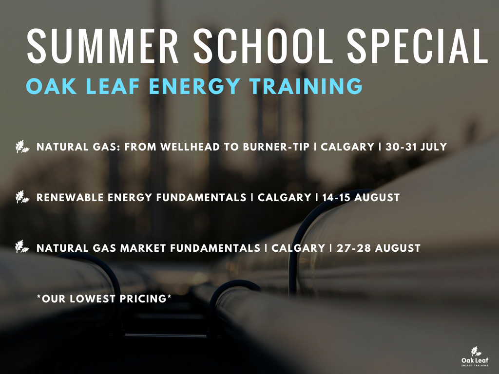 OakLeafEnergy's tweet photo. Summer School @ Oak Leaf
Registration is open for three of our most popular courses

Natural Gas Wellhead to Burner-Tip
Renewable Energy Fundamentals
Natural Gas Market Fundamentals

For details: https://t.co/M66OKnAhbm https://t.co/oR9U0Gkqvy