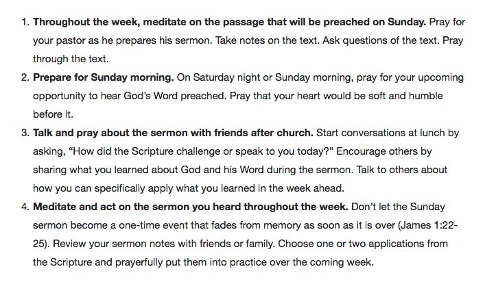 9Marks's tweet photo. QUESTION:
How can I make the most of the preaching I hear every week?

ANSWER: https://t.co/UUVLyRpySh