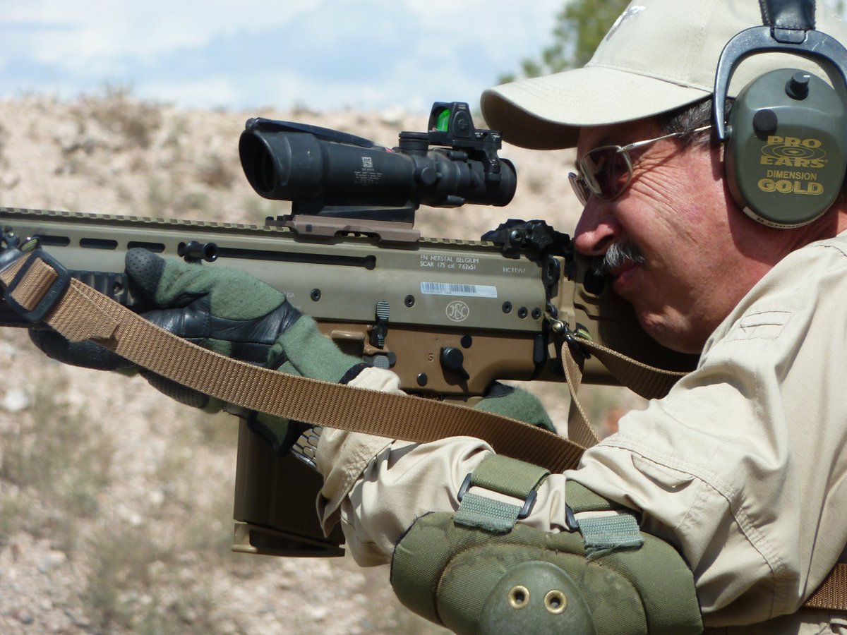 Battle Rifle September 3-7.

The student is trained on engaging targets out to 300-600 yards. This class normally sees a variety of weapons, including the Garand, M14, AR10 variants, HK91, FN/FAL and the SCAR 17S, but is open to all 30-06,. #gunsiteacademy #rifletraining