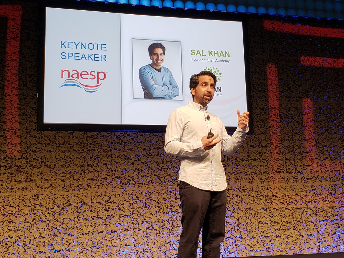 Sal Khan, a hero to educators and students across the world,  presents  <a href="/NAESP/">National Assoc. of Elementary School Principals</a> #naesp18.  You are an educational rockstar! <a href="/khanacademy/">Khan Academy</a>