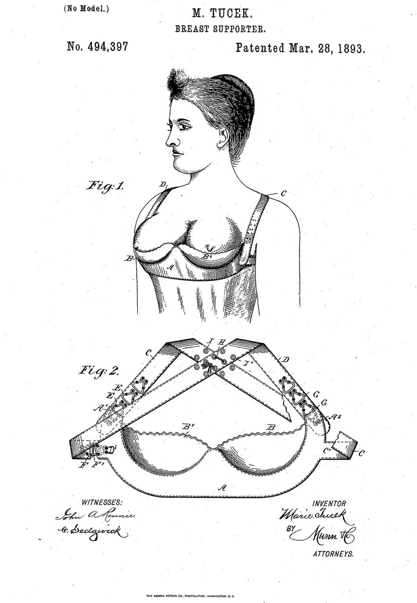 Cora Harrington on X: To add to this, the inventor of one of the first  proto-bras (early inventions that are not quite the bra, but have similar  concepts), was also a woman 