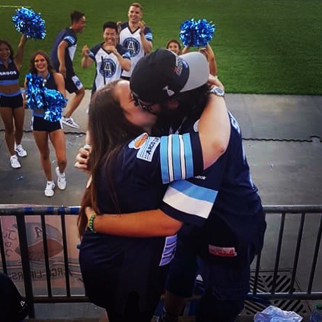 This woman is my rock and my inspiration to be better each day. Was so happy to share this moment with the <a href="/argolifers/">ArgoLifers</a> and with thousands of <a href="/TorontoArgos/">Toronto Argonauts</a> fans. #Argos #Engagement #CFL
