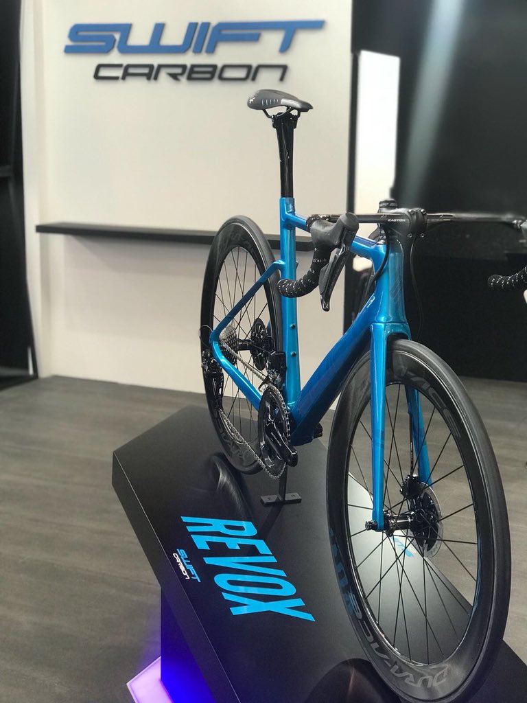 H_Schoeman's tweet photo. Really excited for the new @swiftcarbon bikes! Brand new #RevoxDisc and #HypervoxDisc ππ» #eurobike2018 https://t.co/xWKlfKOoYh