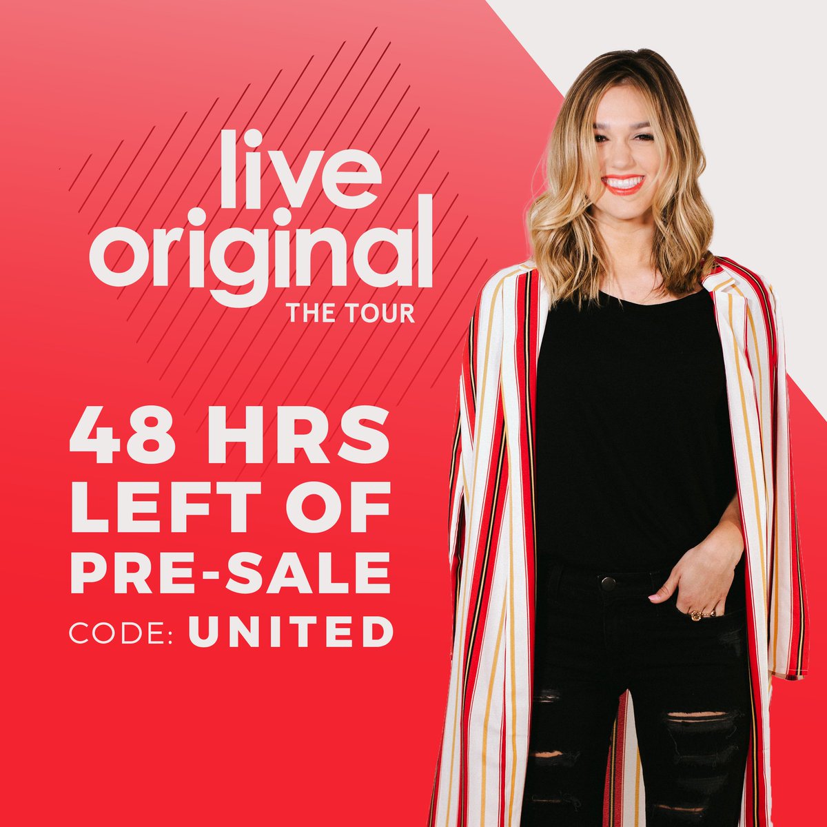 TOUR TOUR TOUR
———
We can’t wait to worship with you all on tour THIS FALL with our friends <a href="/sadierob/">Sadie Robertson Huff</a> <a href="/MOSAICMSC/">Mosaic MSC</a> <a href="/SocialClubMSFTS/">SOCIAL CLUB MISFITS</a>. Pre-sale ends SOON so grab your tickets at the link below and join us at a city near you! 

liveoriginal.com/tour

#UnitedWeStand