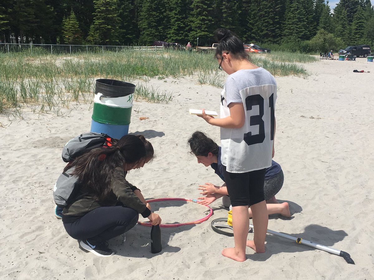 First hands-on #science activity of the #LabradorLandsandWaters Science Camp is learning wildlife survey methods through #TwoEyedSeeing approaches, with a case study of the #Torngat Mountains #Caribou herd led by Aaron Dale & Doug Blake from the @TWPFS. cc @MemorialU @NSERC_CRSNG