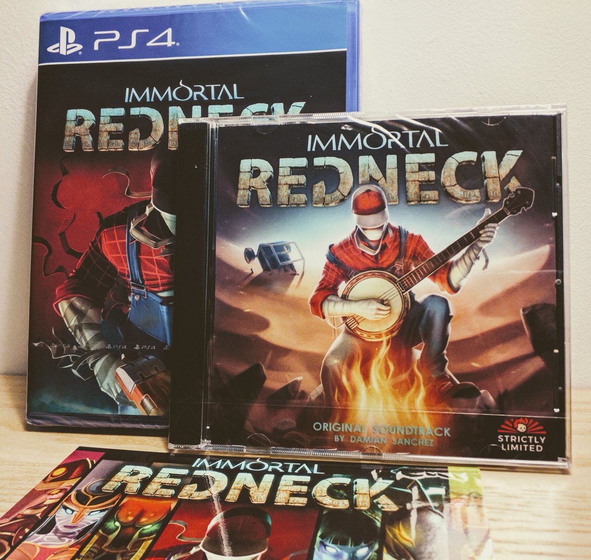 Just got my <a href="/ImmortalRedneck/">Immortal Redneck</a>  <a href="/RealStrictlyLTD/">Strictly Limited Games</a> #PS4 + #OSTCD pack!

So proud of this project and its special edition :)

<a href="/CremaGames/">Crema</a> @sonotrigger studio
