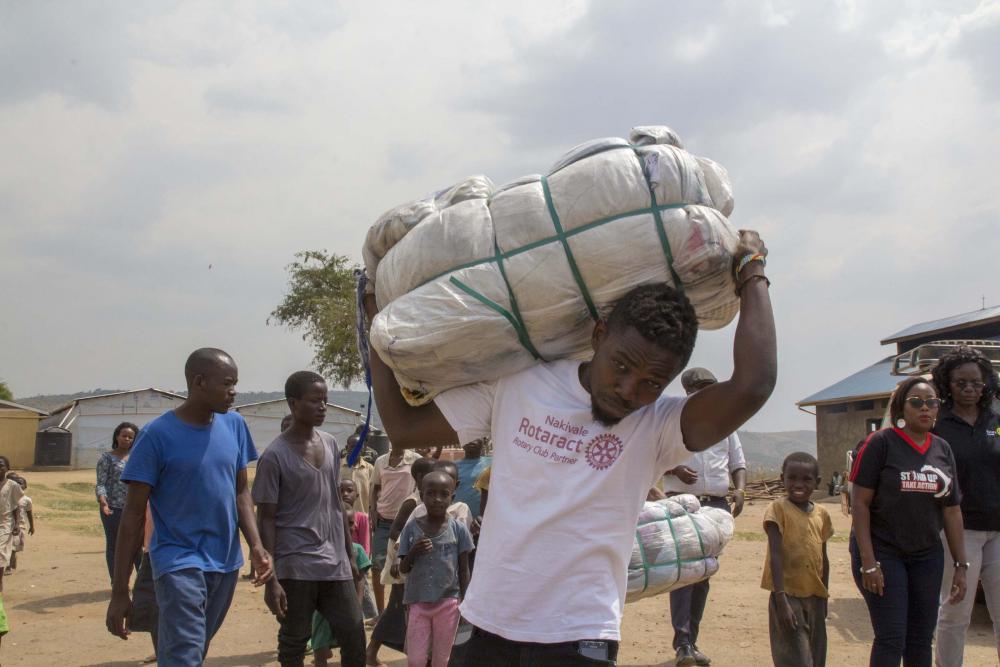 Uganda hosts more than 1.5 million refugees within its borders. Including this <a href="/Rotaract/">Rotaract</a> club in the Nakivale Refugee Settlement. on.rotary.org/2N2bEYc