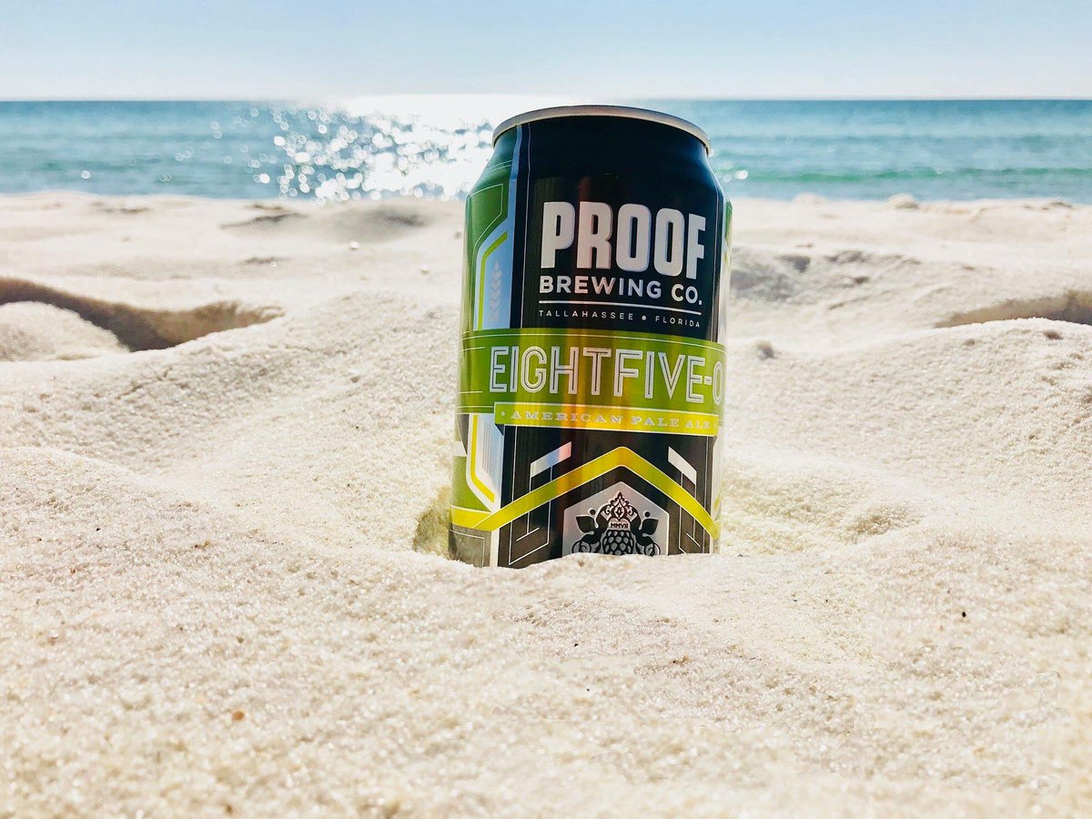 ProofBrewingCo's tweet photo. Beach Days > Mondays
.
.
On the bright side, Eightfive-0 is delightful any day of the week! Pick up 6-packs of Eightfive-0 American Pale Ale at your favorite Tallahassee retailer. #tlhbeer #beachday #craftbeer #beachlife #eightfive0 https://t.co/uT04J3MXu3