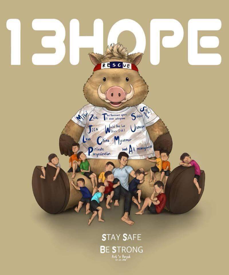 PPpoopy's tweet photo. Thank you everyone to bring them back home.Stay safe and be strong.Rescuers team and every effort counts. Faith of humanity make it happen.8 wild boars out 👍❤ more 5 to👊✌ go 
God blessed 🙏 #ThaiCaveRescue #ThamLuangCave #พาทีมหมูป่ากลับบ้าน 
Photo credits to the owner https://t.co/gzVJ5qkVYF