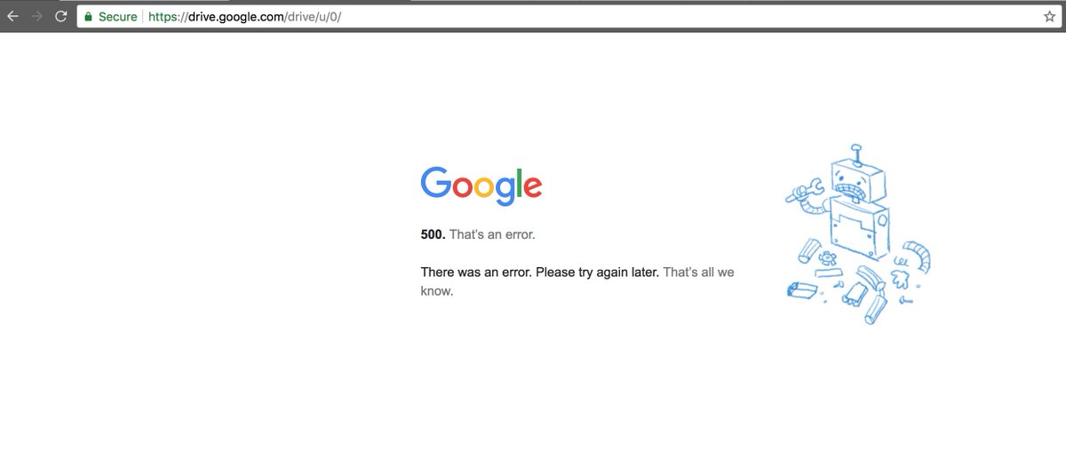 adamarif's tweet photo. @googledrive is down?!?!!! https://t.co/GyUIBQTycc