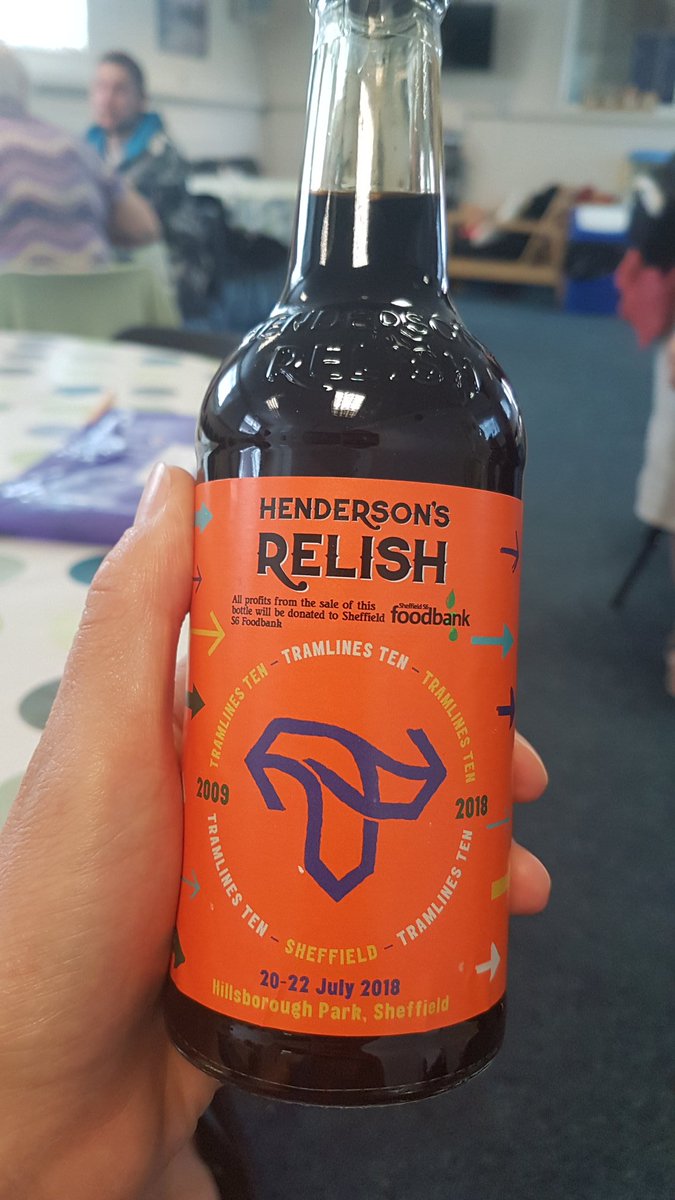 Look out for the annual special edition charity bottle in independent Sheffield shops and online at hendersonsrelish.com/shop. Marking 10 years of Tramlines, all profits go to the Sheffield <a href="/S6FoodBank/">S6Foodbank</a>.