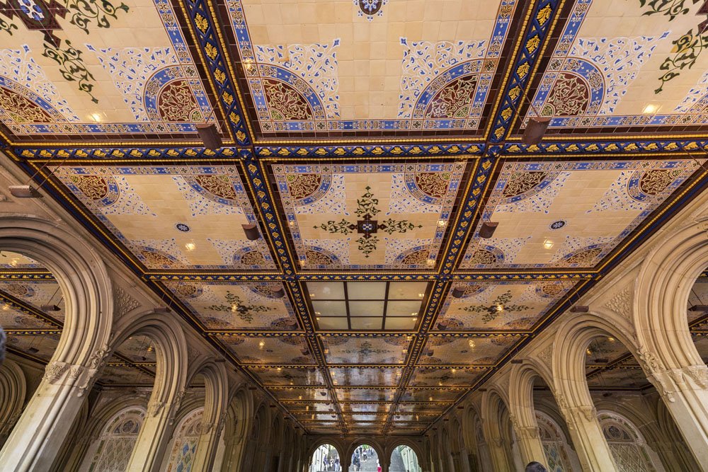 Central Park on X: Did you know? Bethesda Terrace Arcade's ceiling  features almost 16,000 elaborately patterned encaustic tiles, handmade by  England's renowned Minton and Company.  / X