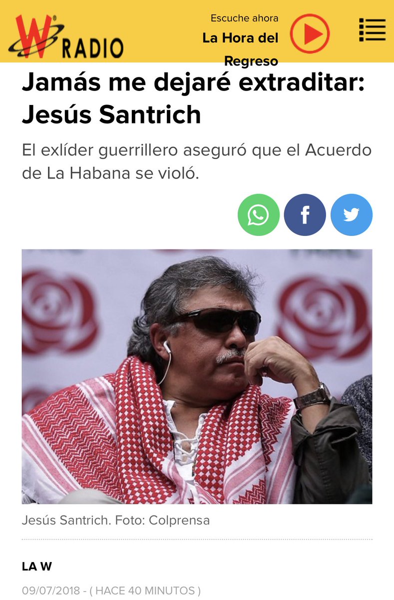 Los acuerdos de La Habana (que publicaron) no dice que los terroristas pueden seguir en el negocio del narcotrafico, ¿habrán acuerdos ocultos?;  aquí lo que violaron fue la justicia, la verdad y la legalidad, No más farsa #ExtraditenASantrich #YoSolito
