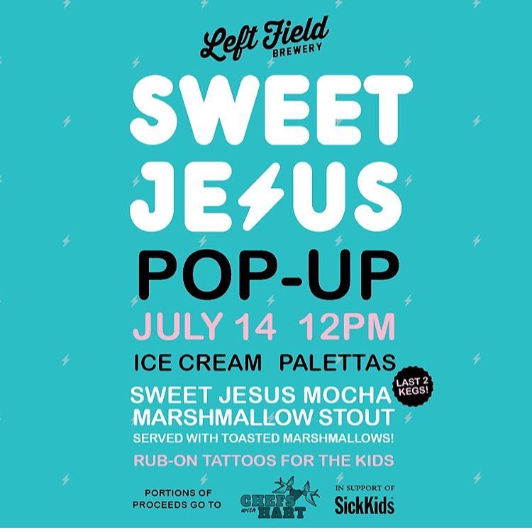 chefswithhart's tweet photo. Less than a week until #ChefsWithHart #SweetJesus x @LeftFieldBrew 🍦pop-up - who’s coming? Portion of proceeds go to @sickkids gift program 💙 https://t.co/578nTvWzv1