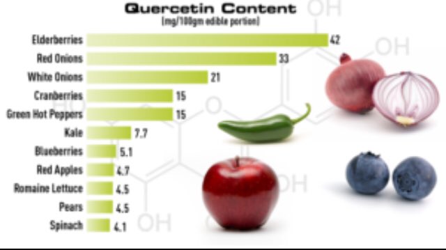 @researchonaging Quercetin is available to all as a nutrient in many vitamin shops and is naturally occurring in these foods. Opinion: I prefer these, and other fruits & vegetables over Red Meat.