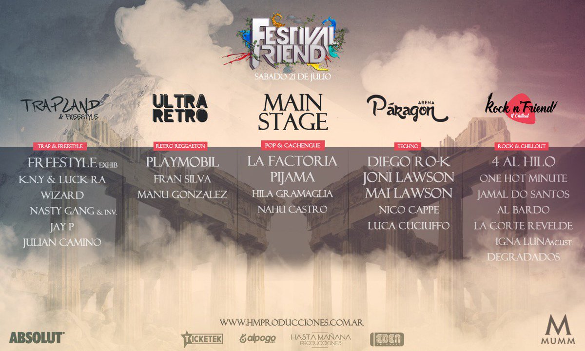 Te presentamos el #lineup Oficial de @festivalfriendok 2018!

😎💣👈