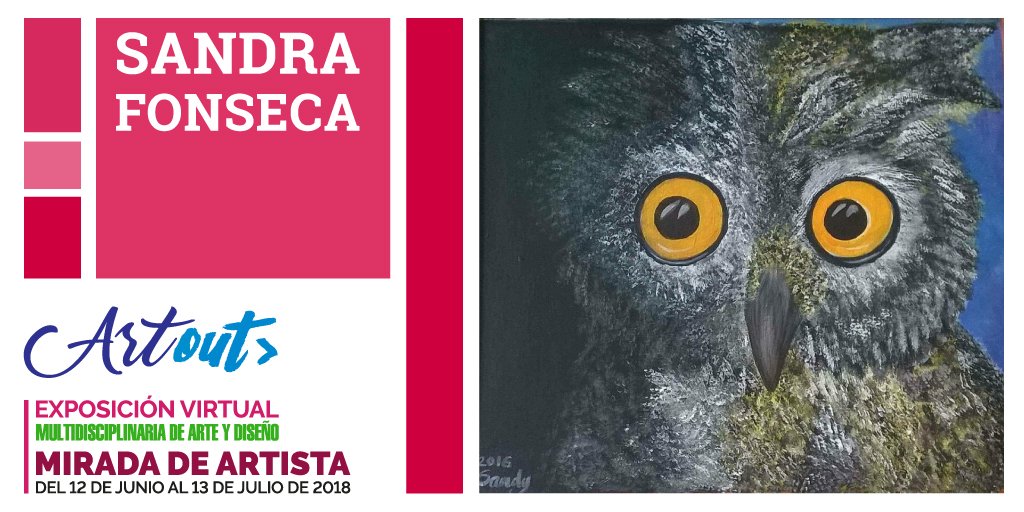 ArtoutBsAs's tweet image. Artista destacado del día: Sandra Fonseca
Contacto
FB: Sandra Leticia Fonseca Pérez​
Mail: sl_fonck@hotmail.com
#artout #caminito #laboca #galeria #pintura #oleo #owl #dibujo #grabado #colores #drawing #sculpture #paintings #colours #oil #gallery #artists #artoftheday #arts #draw