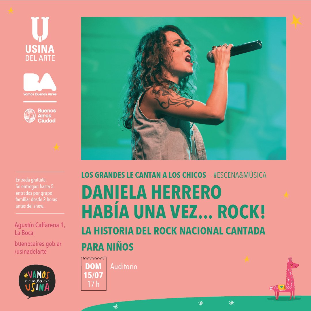 daniherreroINFO's tweet photo. @Herrerodaniela presenta @HUVRock en la @UsinadelArte El 15 de julio a las 17hs. #gratuito https://t.co/SClkBziTAT