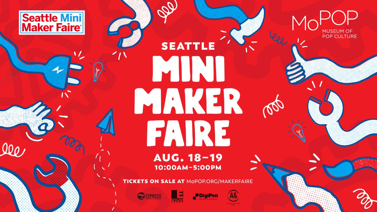 MakerFaireSea's tweet photo. Are you ready for the greatest show (and tell) on earth? Get your tickets now at https://t.co/2mSkcyXdfF #Seattle #makerfaire #seattlemaker @makerfaire https://t.co/LeFsE9FcT6