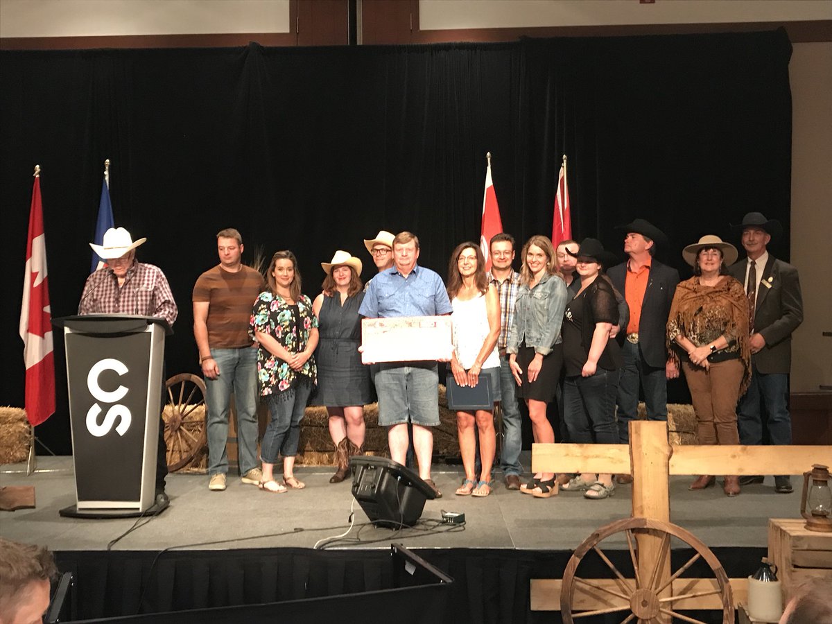 Farm family award for Cardston County thanks to <a href="/BMO/">BMO</a> and <a href="/calgarystampede/">Calgary Stampede</a>  for recognizing our family @albertawheat <a href="/CardstonCounty/">Cardston County</a>