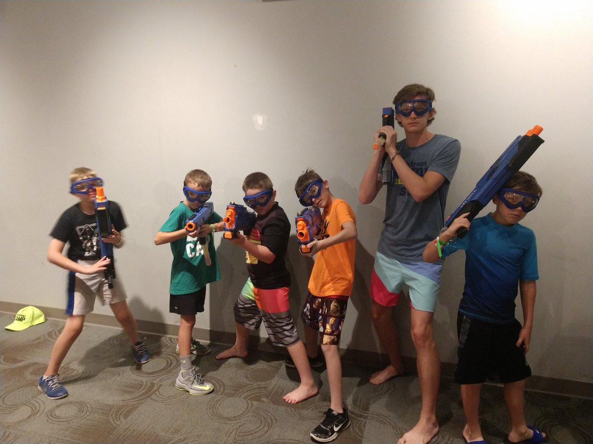 YouthfrontCamp's tweet photo. Nerf Wars are getting pretty intense at #YFCampWest! #session6a https://t.co/vyLZ8wvxPn