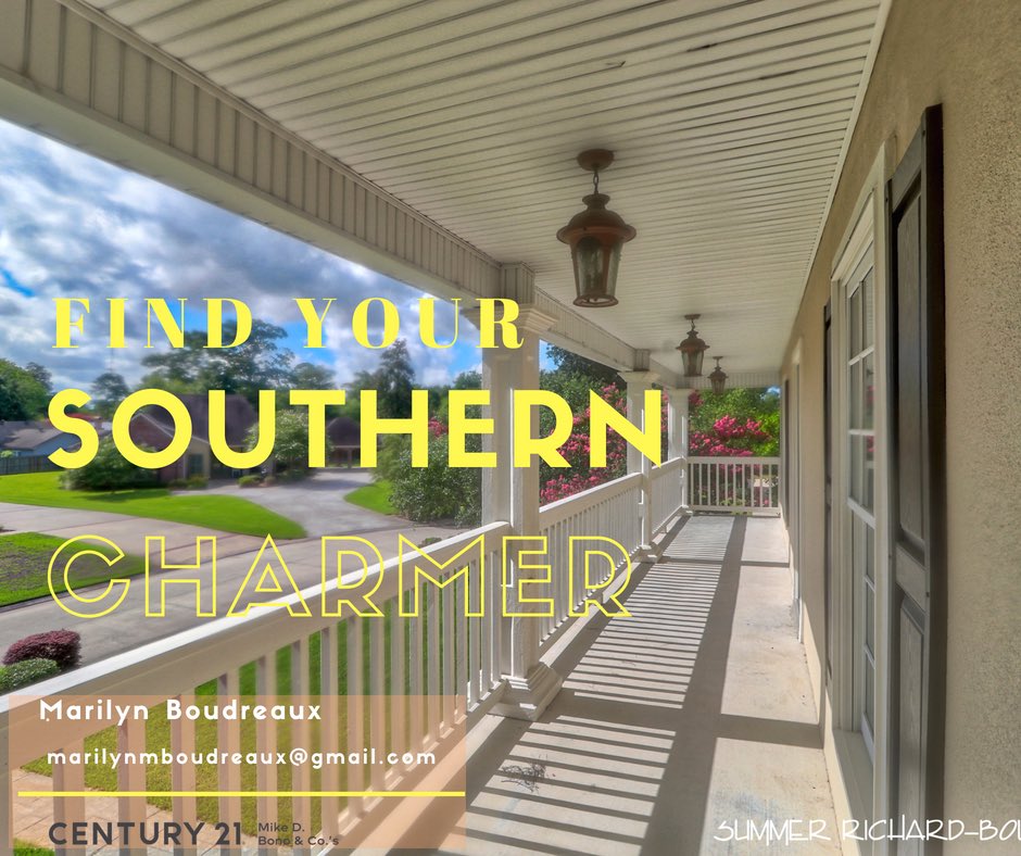 we love our porch sitting in SWLA Let me find your “Home Sweet Southern Home” 📲 Marilyn Boudreaux 337-499-9592 #southernhome #househunting