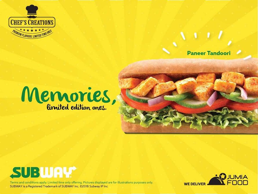 SubzKenya's tweet photo. Friendships are meant for making limited edition memories. Call your friends and go grab a Paneer Tandoori. Available  at your  nearest Subway for a limited amount of time only. https://t.co/6wxXUc7qq3
