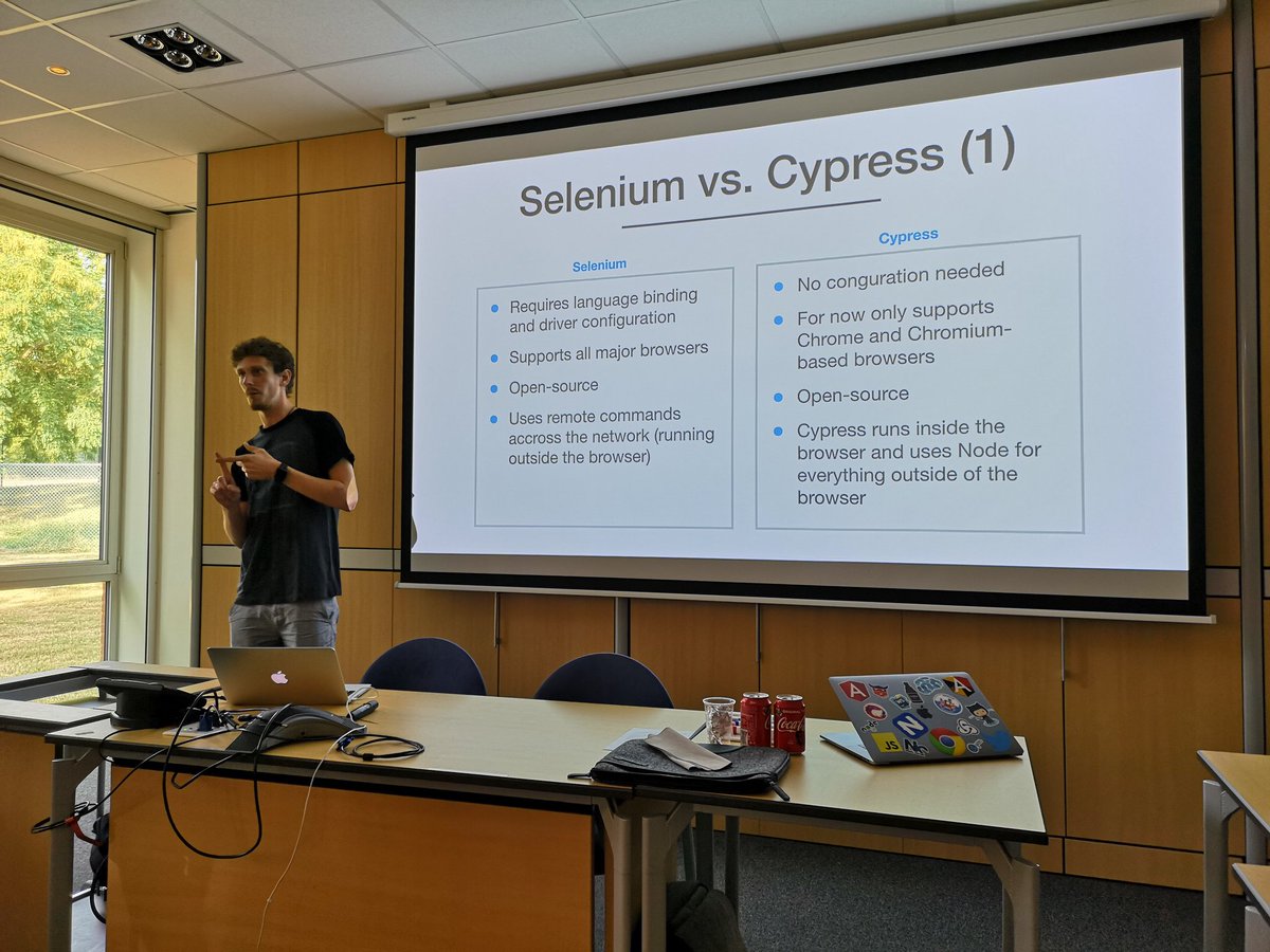 wizardofjoz's tweet photo. Great sessions tonight: https://t.co/ReMAU7Y35O e2e testing and avoiding memory leaks in RxJS. #cypress_io #rxjs #jsbe #thoughtram #strongbrew https://t.co/dyzk0E0aHH