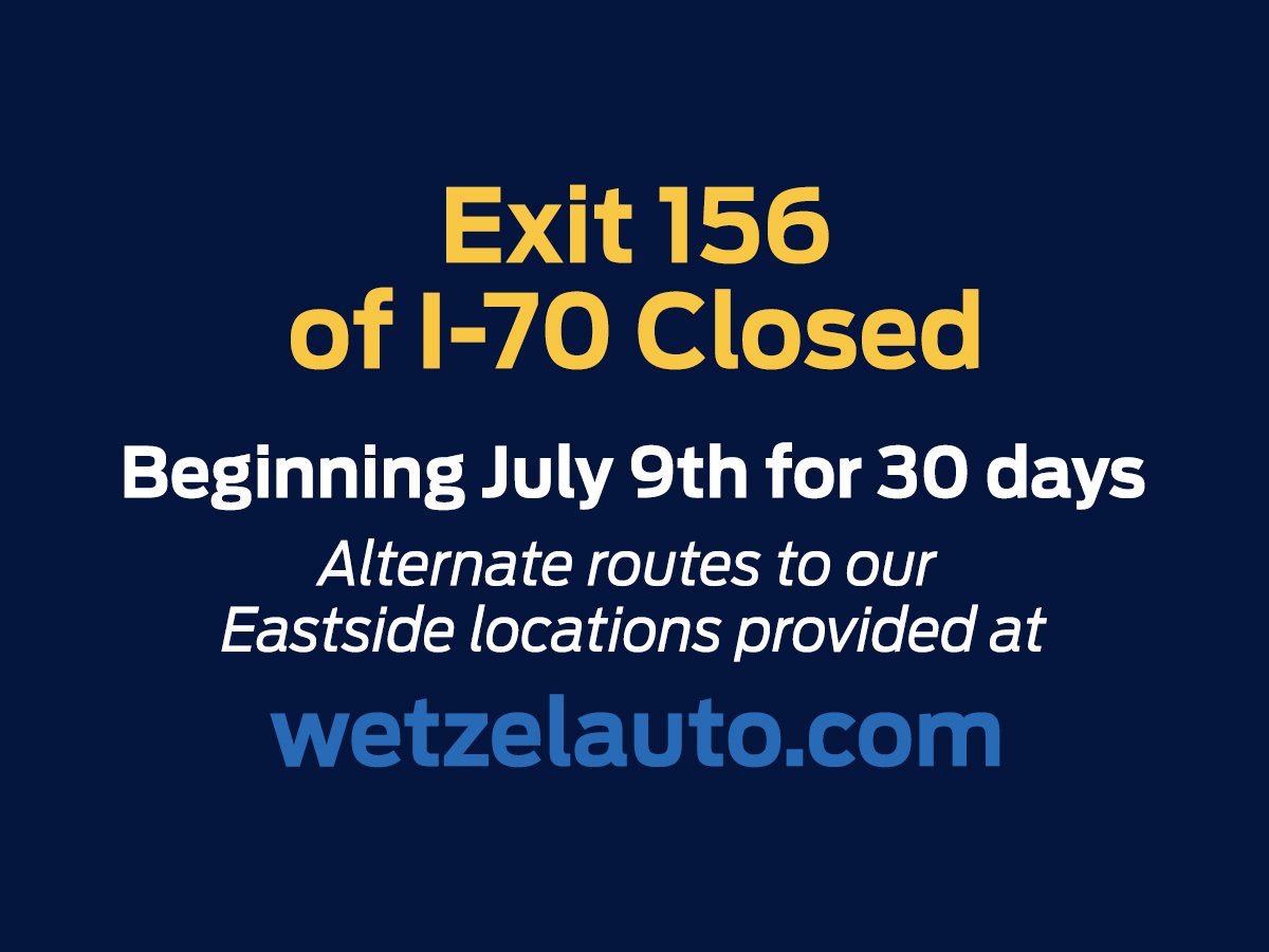 wetzelauto_com's tweet photo. Construction work on the exit 156 overpass at US 40 and I-70 means that you may need to find an alternate route to our Eastside Richmond locations. Get directions here: Ford: https://t.co/Y90cB8hxVW • Chrysler: https://t.co/ktdOEf33XF • Chevy: https://t.co/Fde0stPg7e https://t.co/K41VAVgylB