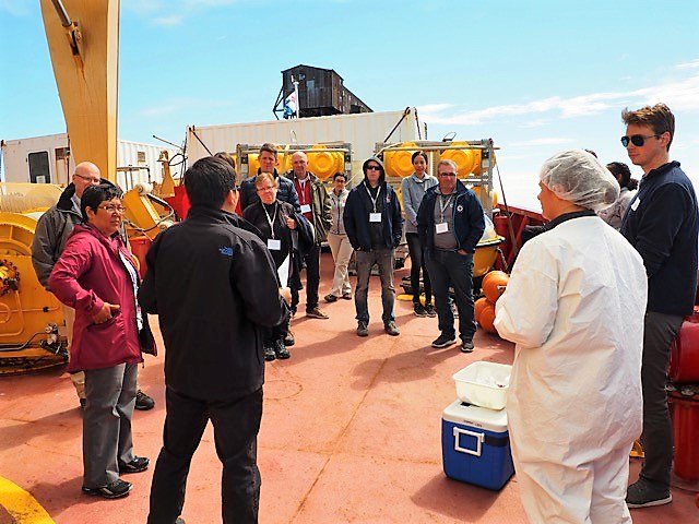 ceos_um's tweet photo. A few pics from #KnowledgeExchange2018 taken on board the CCGS Amundsen. @CoastGuardCAN #amundsen @TownofChurchill @ArcticNet #baysys @umanitoba @um_research https://t.co/43fY2UtXcL