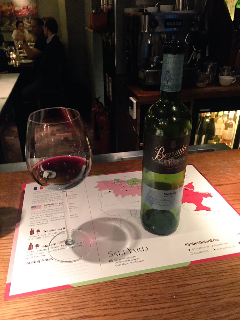Great Rioja and Food pairing evening at <a href="/EmberYard/">Ember Yard</a> 6 wines with 6 fantastic dishes. Favourite without a doubt the Beronia Mazuelo Reserva with duck pintxos. @Beronia_UK <a href="/BeroniaWines/">Beronia Wines</a> #ReThinkRioja