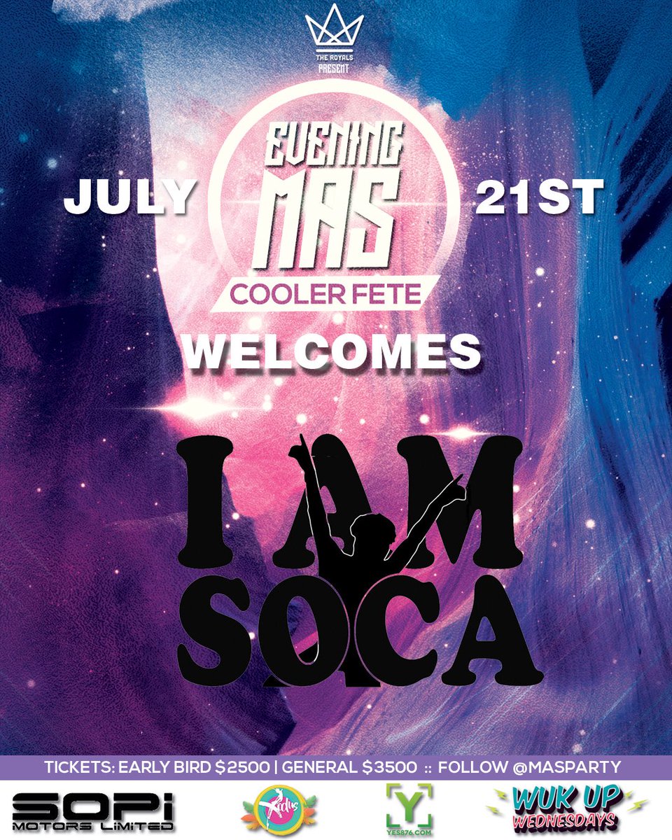 maspartyja's tweet photo. The #MasMassive welcomes the @iamsocaja Committee to Evening Mas! We look forward to having them on board &amp; of course bringing the vibes inside the fete! Have a Committee? Interested in coming on board? DM @masparty for details! #eveningmas #mascoolerfetes #jamaica #soca https://t.co/vN8FwqIaPs