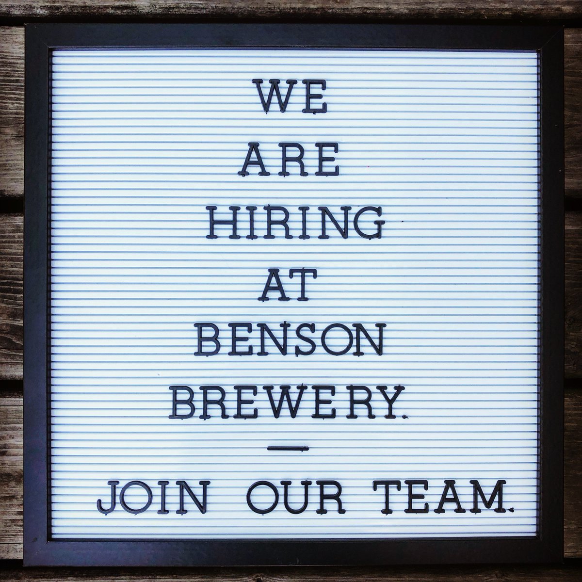 NOW HIRING: Hosts, Bussers and Food Runners! Email resumes to info@bensonbrewery.com or stop on in to fill out an application.