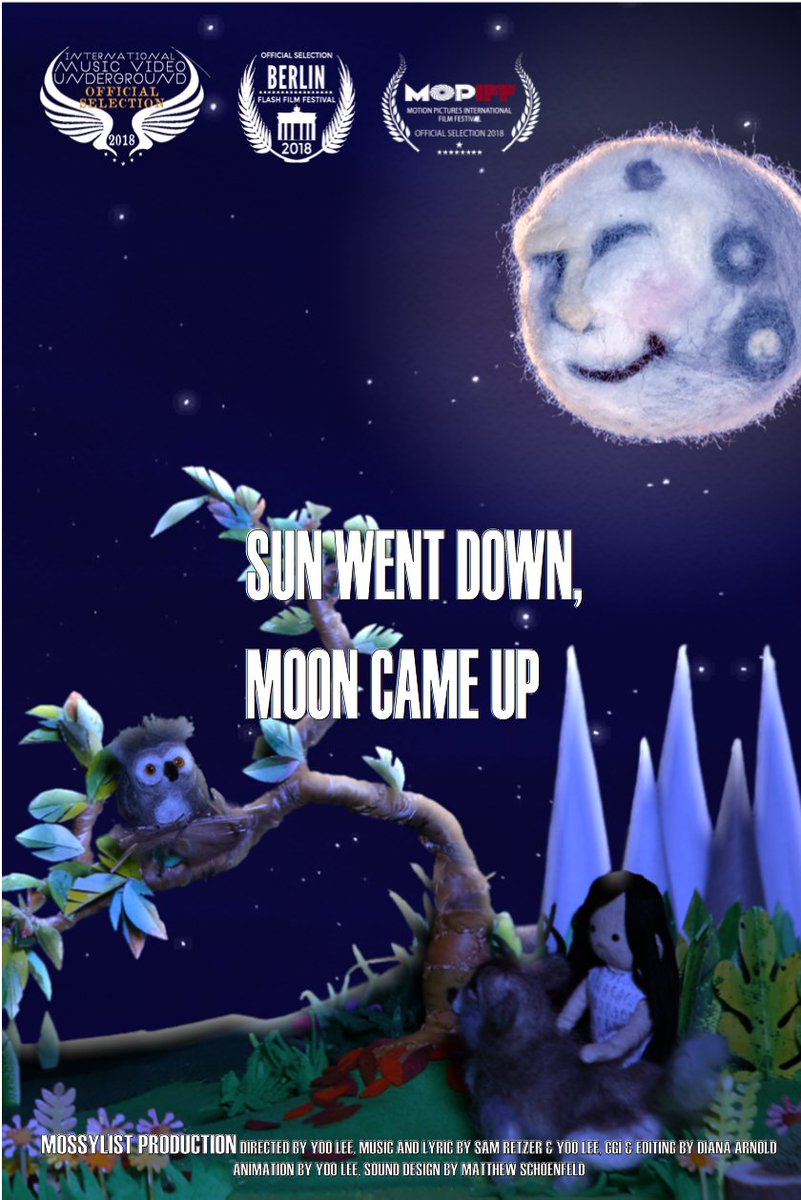 mossylist's tweet photo. Happy to announce that our music video #sunwentdownmooncameup was selected to be part of @mopiffestival! We made the official selection for motion pictures international film festival in music videos selection. @FilmFreeway 
#mossylist #sunwentdownmooncameup https://t.co/x8BWSS9LyC