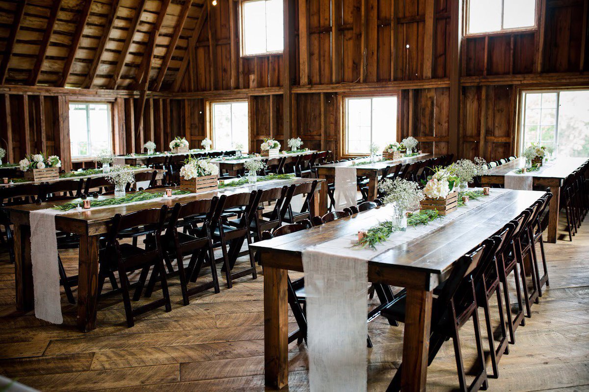 UniqueDineCater's tweet photo. All this set up needs is plates and food! Bloom Lake Barn has receptions of unmatched beauty! Photo by: Narratore Photography #mnwedding #barnwedding #reception #ido https://t.co/iiR1EpwABh