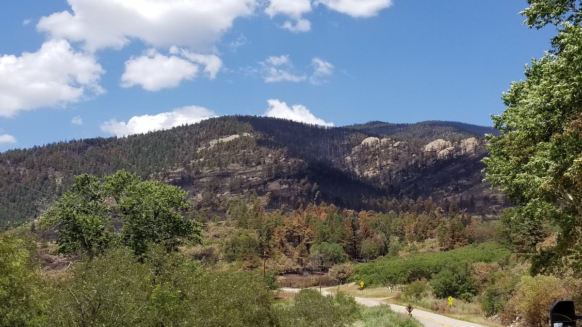 KOAARobQuirk's tweet photo. So close. Got right up to fireline today to see how close #SpringFire got to Cuchara. It took a lot to save it. Hear from the Division Chief on @KOAA News 5@KOAABillFolsom https://t.co/YsKaqA6Pqn