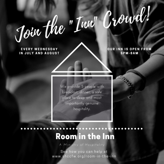shcc_fw's tweet photo. Wanting to get involved? Come and be apart of the "Inn" Crowd! Each Wednesday for July and August we host 5 homeless men at the church. 
There are so many ways to be apart of this amazing ministry. 
Sign up to volunteer online at our website. #riti #ccdoc #ministry #allarewelcome https://t.co/cc5iOD248J