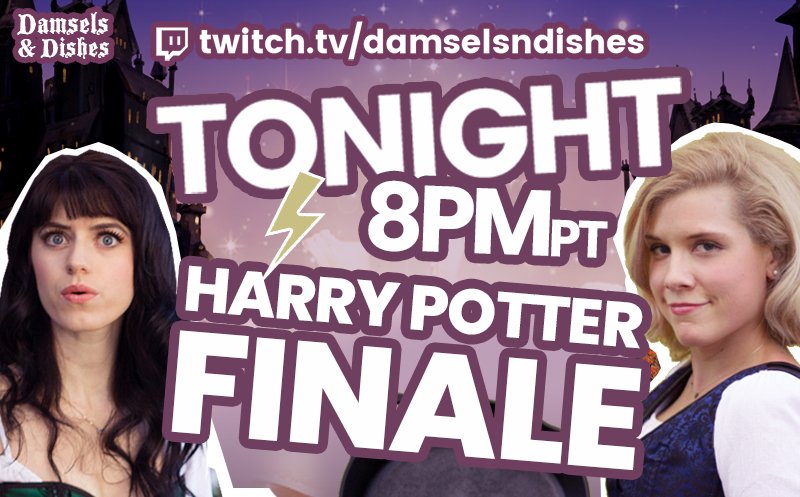 damselsndishes's tweet photo. TONIGHT join the Damsels for our #HARRYPOTTER FINALE! It's our last episode and we're making magic! ⚡✨🦁🐍🍺 TONIGHT at 8PM PT 📲💻https://t.co/ZKAotfjzSH #damselsndishes #twitchcreative #twitchstreamer #fandom #butterbeer #harrypottercosplay #jkrowling #potterhead https://t.co/VXuQ8BpJWN
