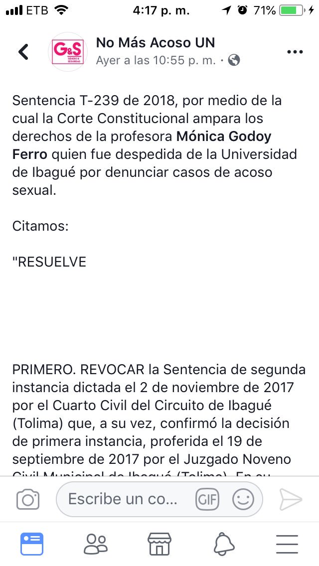 Sentencia acoso laboral 2018 Sentencia acoso laboral 2018