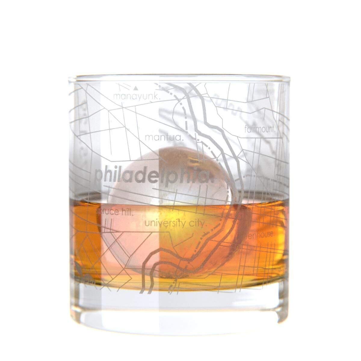 Uncommon Green Philadelphia Map Rocks Glass Etched Whiskey, Price: $18.00 amzn.to/2ztJX8S
