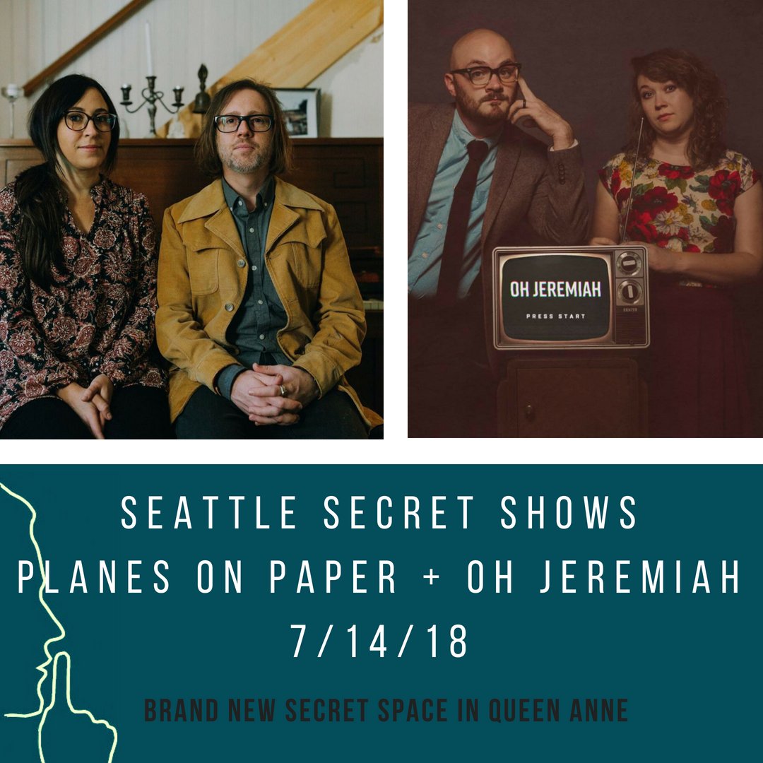 SeaSecretShows's tweet photo. Don't miss our next secret show in our BRAND NEW location in Queen Anne on 7/14! This special and intimate show will take place in a hidden art studio/gallery with beautiful music by @PlanesOnPaper &amp; @OhJeremiah ! Get tickets at https://t.co/8YEzZkImRw #areyouonthelist https://t.co/0qkKK9OSan