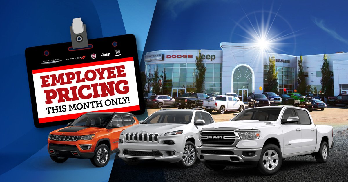 CourtesyCJDR's tweet photo. Exciting news #yyc: Our price is YOUR price all of July!! It's Employee pricing month at Courtesy Chrysler.
🤠👉Plus - until July 14, take any new/used vehicle for a TEST DRIVE and receive a complimentary #Stampede entry pass. 

#yycdeals #calgaryevents #yycevents #calgarydeals https://t.co/PI8ZE6UMTG