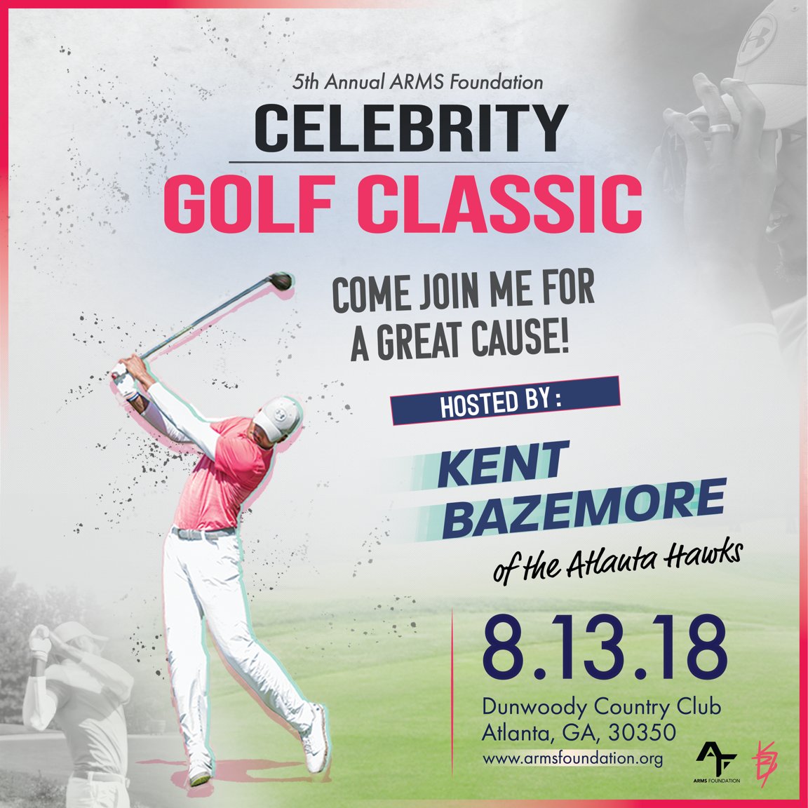 ARMS_Foundation's tweet photo. Join us for our 5th Annual Golf Tournament! @DunwoodyCC #Golftournament #Golf #tournament #KentBazemore #ARMSFoundation https://t.co/Xc8upyeH4X