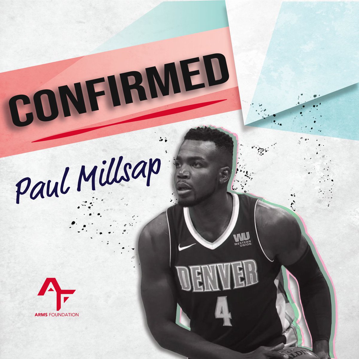 ARMS_Foundation's tweet photo. @Paulmillsap4 will join us for our 5th Annual Golf Tournament! Thank you Paul for your support! #golf #tournament #paulmillsap #kentbazemore #ARMSFoundation https://t.co/KjDvzkxaBN