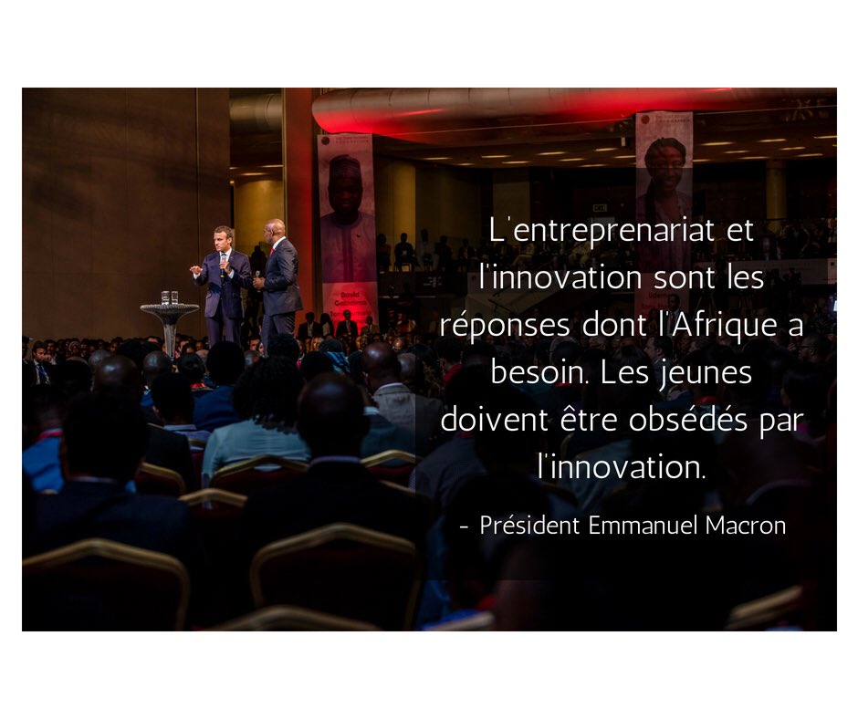 TonyElumeluFDN's tweet photo. “Entrepreneurship and innovation are the answers Africa needs. Young people should be obsessed with innovation.” - President @EmmanuelMacron

#MacronAtTEF https://t.co/ciZzJ2EnMe