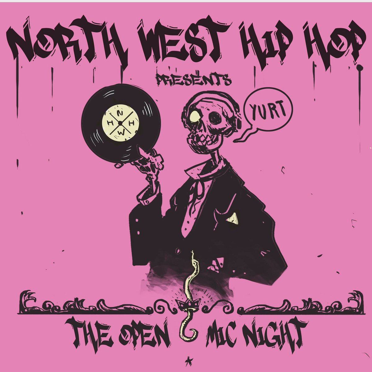 Nate_illustrate's tweet photo. North West Hip Hop poster design for their new open Mic night at bennigans
#batsandbeats #nwhh #northwesthiphop #skullsandting https://t.co/1wYvz5AImd