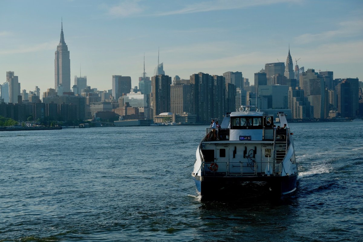 The NYC Friendship Express approaching the North Williamsburg landing #inBrooklyn. #themostbeautifulskylineintheworld cc: <a href="/NYCferry/">NYC Ferry</a>