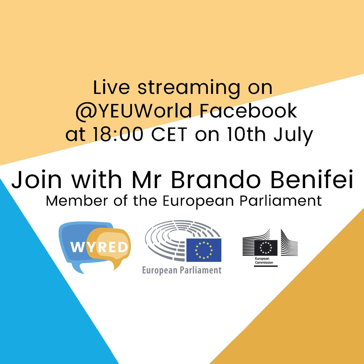 wyredeuproject's tweet photo. Join us today at 18:00 CET to discuss with @brandobenifei. Live streaming on Facebook, access through https://t.co/xq90OWgrnm #ResearchImpactEU #H2020 #EuropeanParliament https://t.co/geZ08zj72K